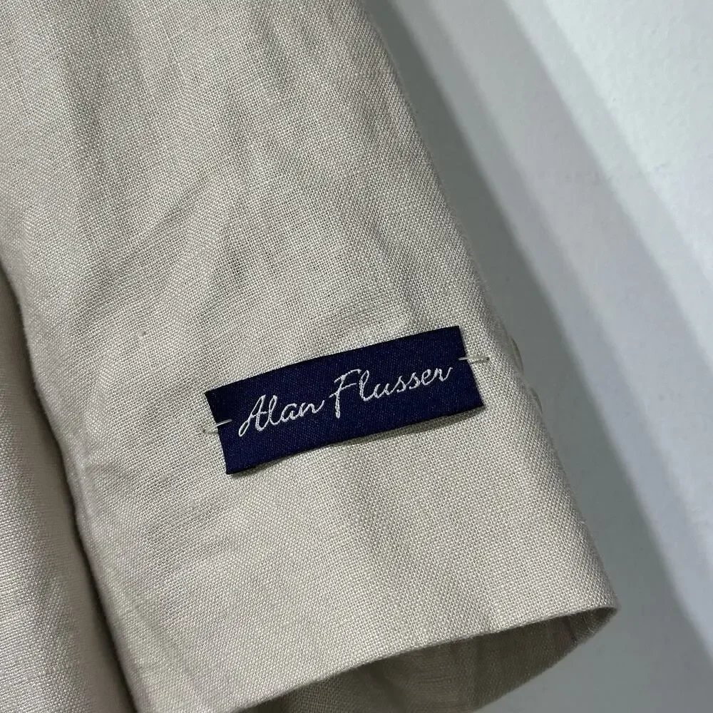 alan flusser 100% linen thomas flax blazer mens size M